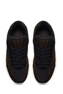 Women's Black Lace-Up Thick-Soled Leather Sneaker | Derimod