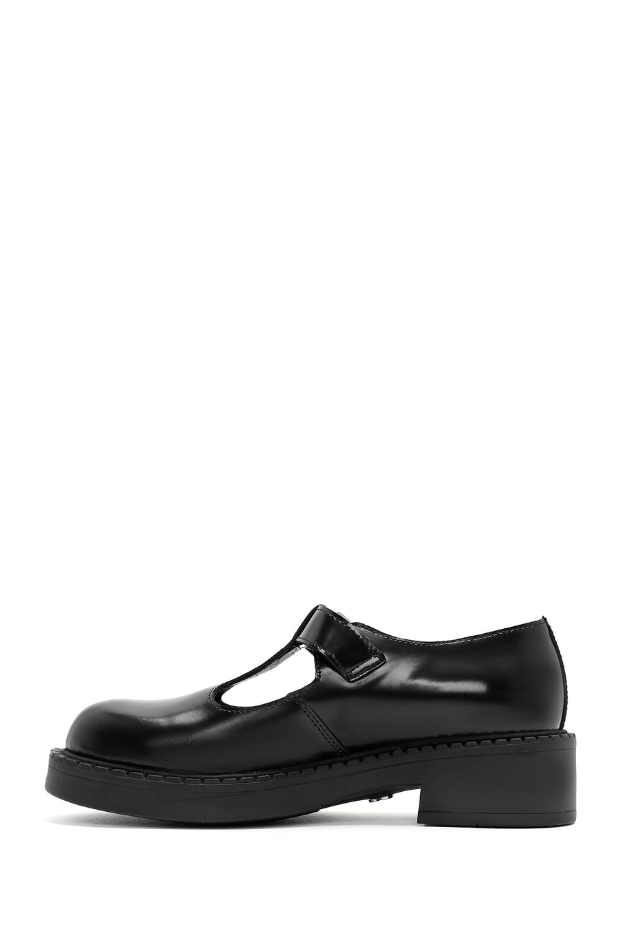 Women's Black Leather Strap Masculine Shoes