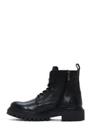 Men's Black Leather Zippered Casual Boots | Derimod