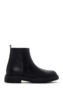 Men's Black Zippered Leather Casual Boots | Derimod