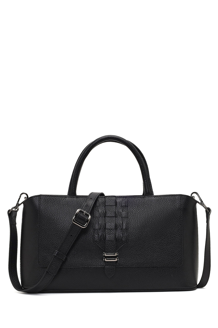 Women's Black Long Strap Leather Shoulder Bag 25SBD2301FT | Derimod