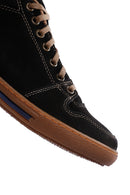 Men's Black Nubuck Leather Sneaker | Derimod