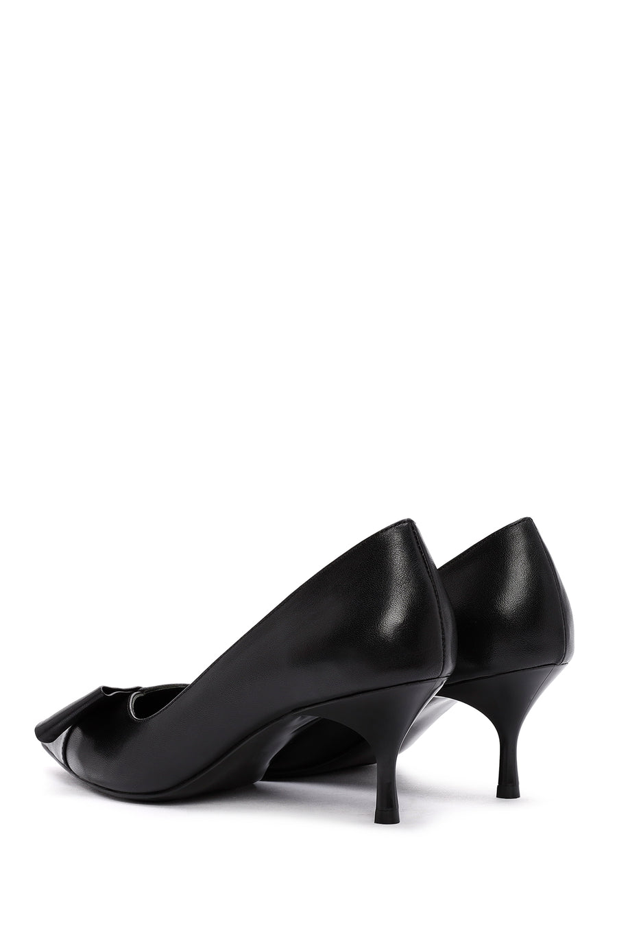 Kadın Siyah İnce Topuklu Deri Stiletto