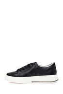 Erkek Siyah Bağcıklı Kalın Tabanlı Deri Sneaker | Derimod