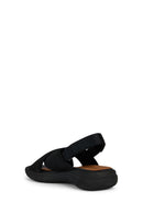 Geox Kadın Siyah Spherica Bilekten Bantlı Kumaş Sandalet | Derimod