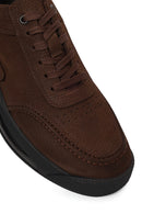 Male Brown Lace-Up Nubuck Leather Sneaker | Derimod