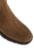 Men's Mink Nubuck Leather Casual Chelsea Boots | Derimod