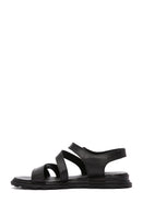 Women's Black Ankle Strap Leather Sandals | Derimod