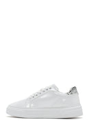 Women's White Patent Leather Thick Soled Sneaker | Derimod