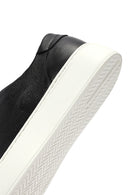 Men's Black Lace-up Thick-Sole Leather Sneaker | Derimod