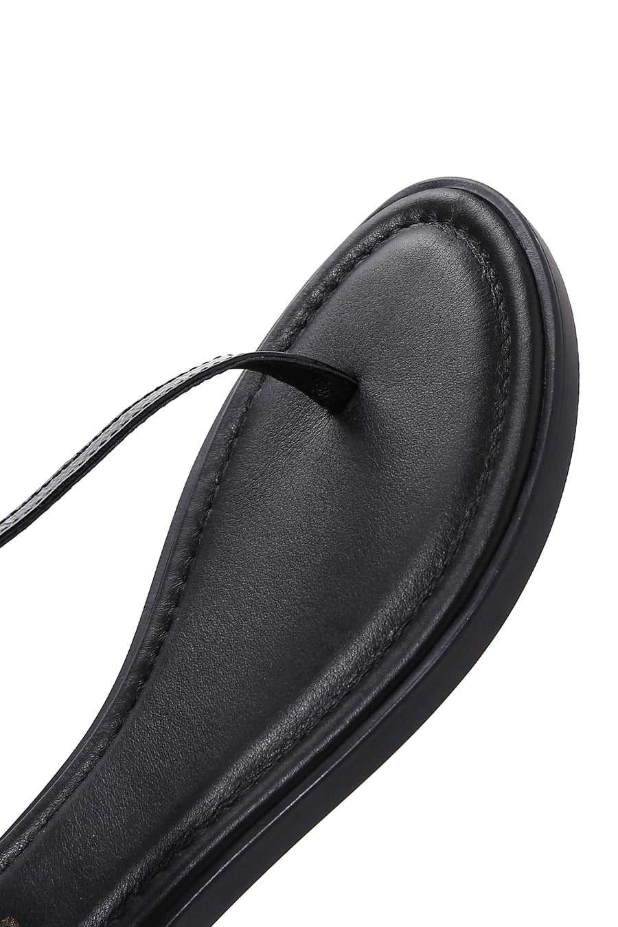 Women's Black Ankle Strap Flip-Flop Patent Leather Sandals