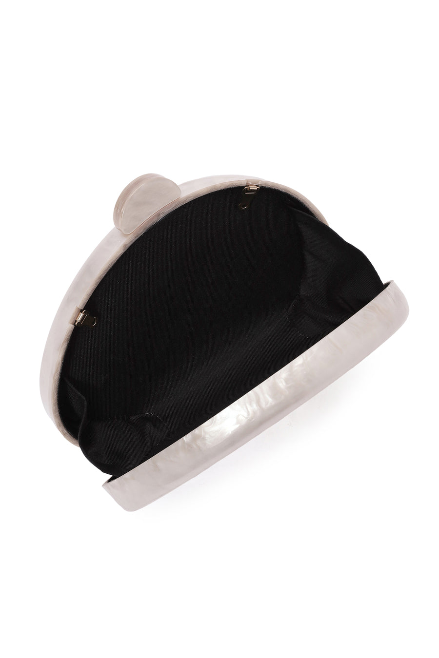 Women's White Long Strap Patterned Mini Clutch Bag