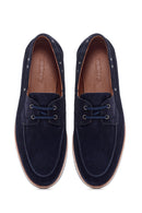 Men's Navy Blue Suede Leather Casual Shoes | Derimod