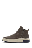 Men's Mink Zippered Nubuck Leather Sports Boots | Derimod