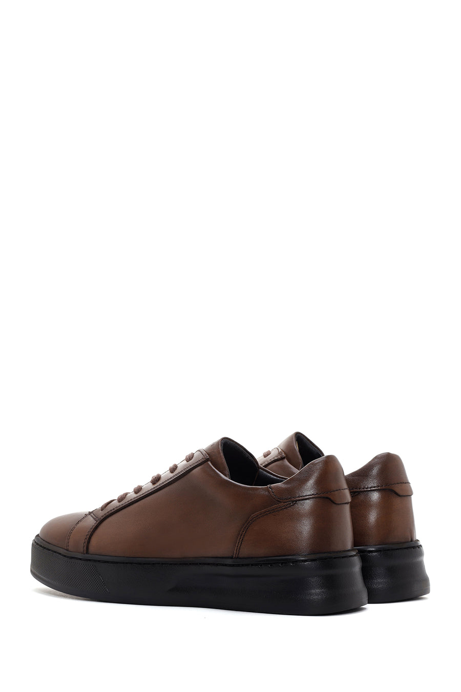 Men's Brown Lace-Up Leather Sneaker