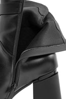 Women's Black Zippered Chunky Heel Boots | Derimod