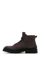 Men's Anthracite Nubuck Leather Boots | Derimod