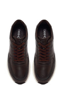 Men's Brown Lace-up Thick-Sole Leather Sneaker | Derimod