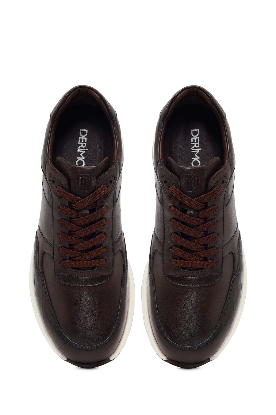 Male Brown Lace-Up Leather Sneaker