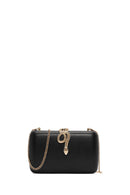 Women's Black Accessory Detailed Long Chain Strap Mini Clutch Bag | Derimod