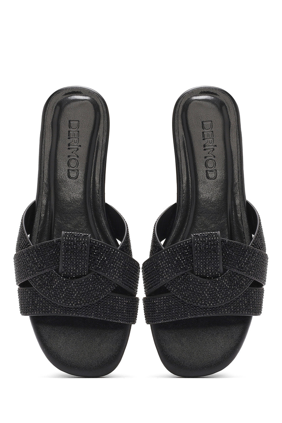 Women's Black Stone Slippers