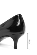 Women's Black Low Thin Heel Patent Leather Shoes | Derimod