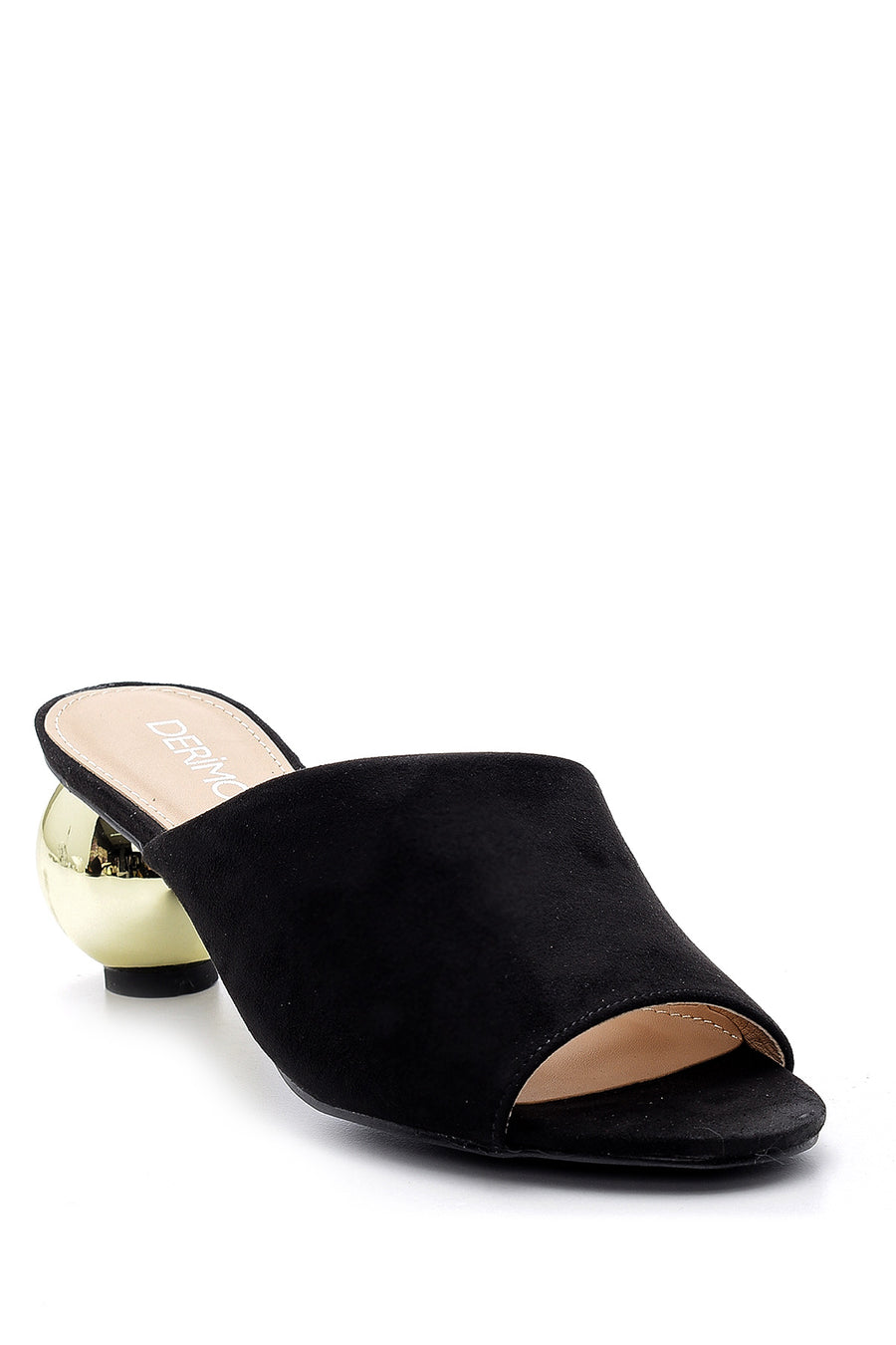 Women's Suede Round Heeled Slippers