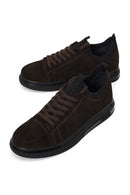 Erkek Kahverengi Bağcıklı Süet Deri Sneaker | Derimod