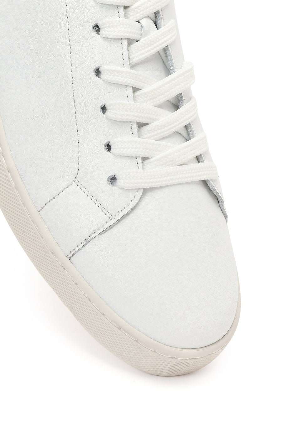 Men's White Lace-up Leather Sneaker