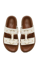 Kadın Beyaz Aksesuarlı Terlik | Derimod