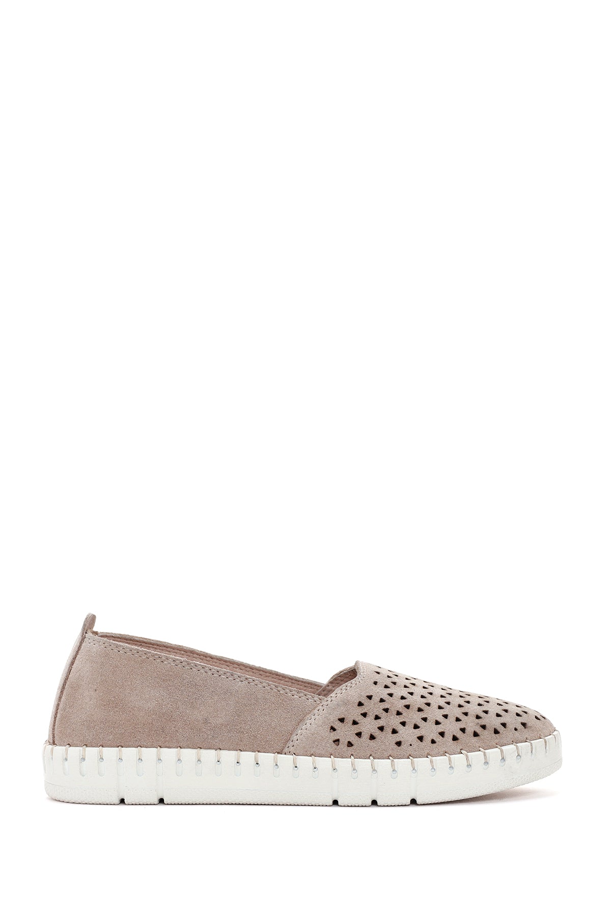 Kadın Bej Süet Deri Comfort Loafer 25SFD500410 | Derimod