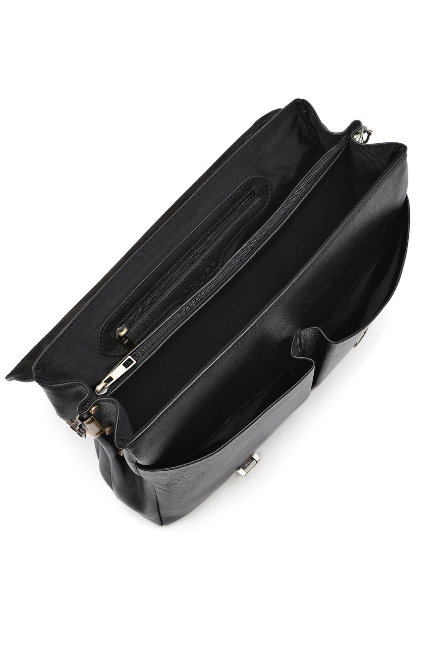 Men's Black Long Strap Leather Briefcase