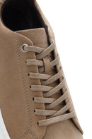 Erkek Bej Bağcıklı Nubuk Deri Sneaker | Derimod