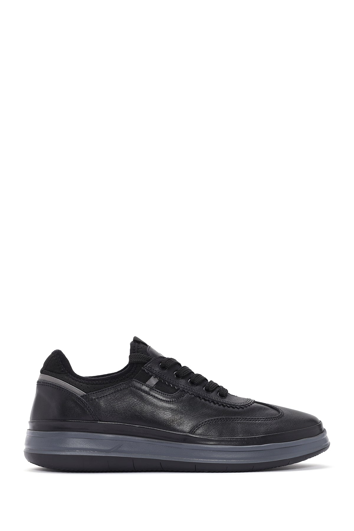 Men's Black Lace-up Leather Sneaker 24SFD623318 | Derimod