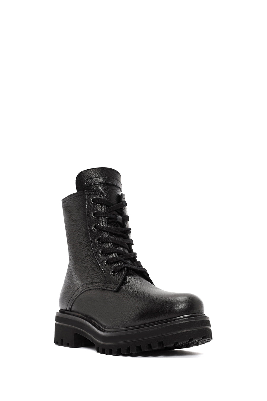 Women's Black Zippered Leather Boots