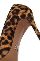 Woman Leopard High Thin-Heeled Leather Stiletto | Derimod