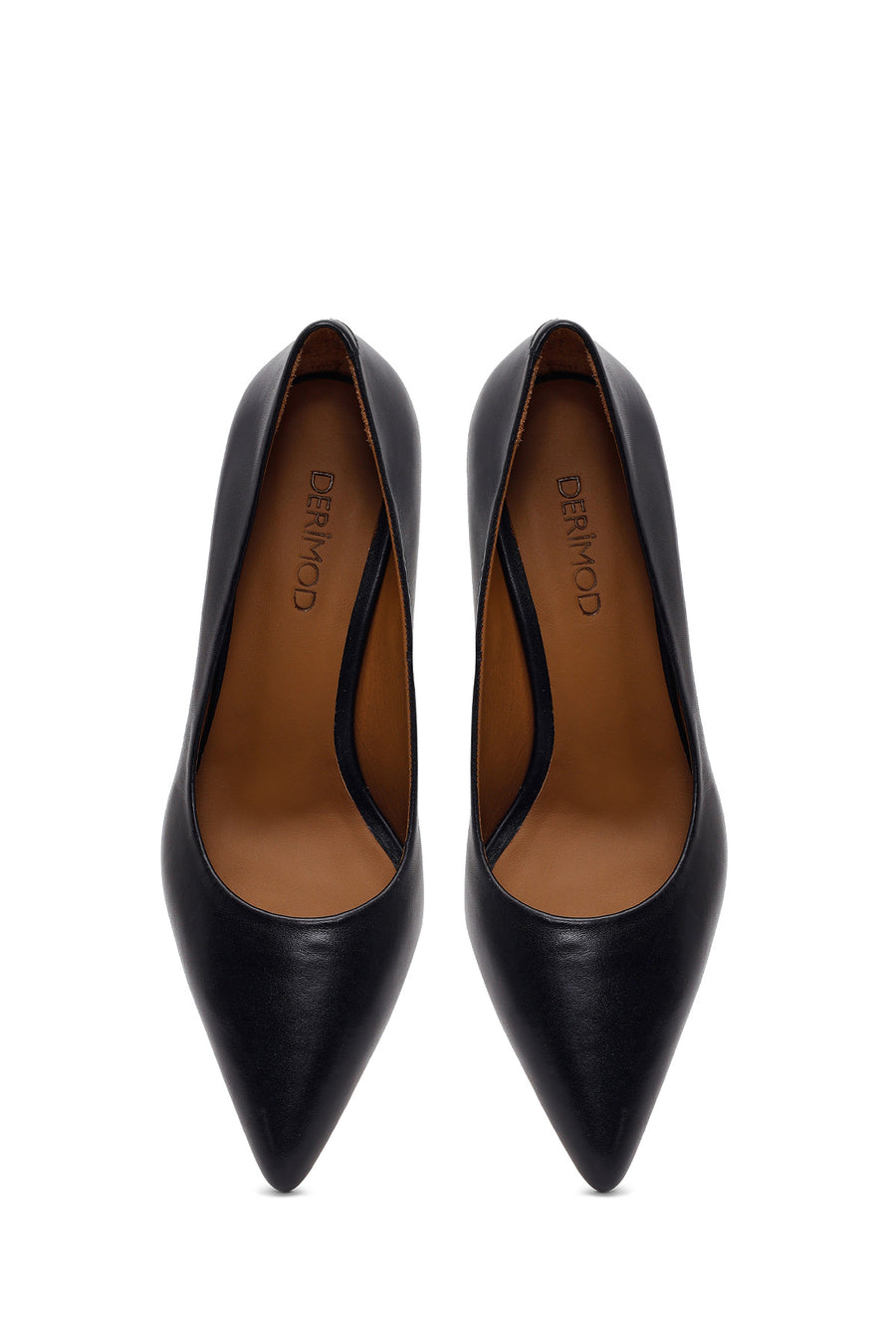 Woman Black Thin-Heeled Leather Stiletto