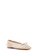 Women's Beige Knitted Ballerinas | Derimod