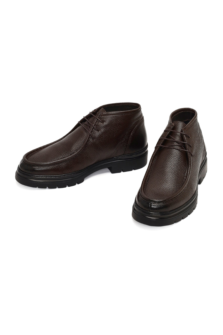Men's Brown Lace-Up Leather Casual Boot