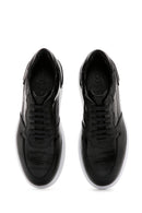 Men's Black Leather Thick Soled Sneaker | Derimod