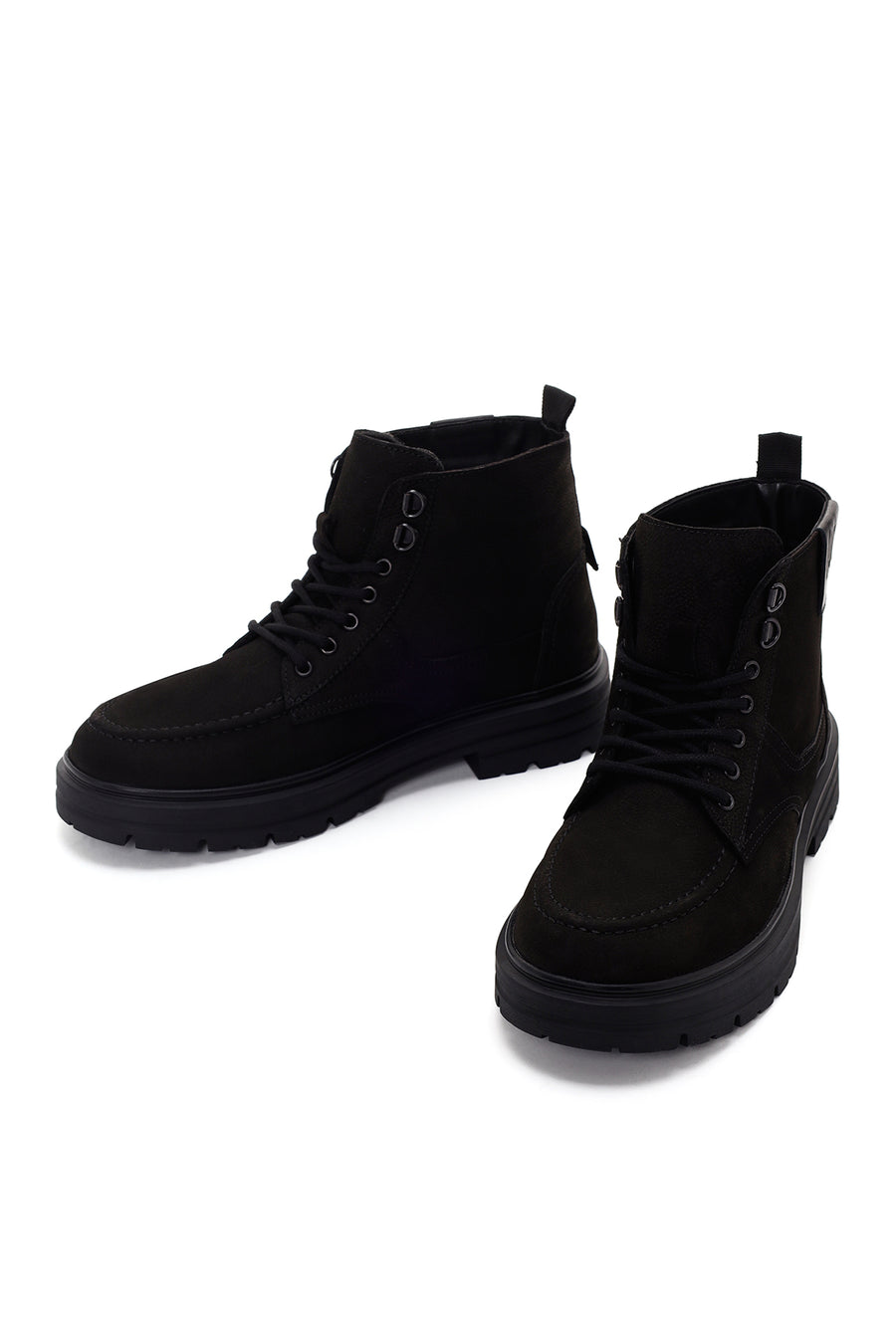 Men's Black Casual Nubuck Leather Boots