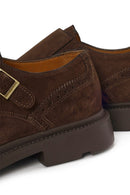 Male Brown Buckled Suede Casual Shoes | Derimod