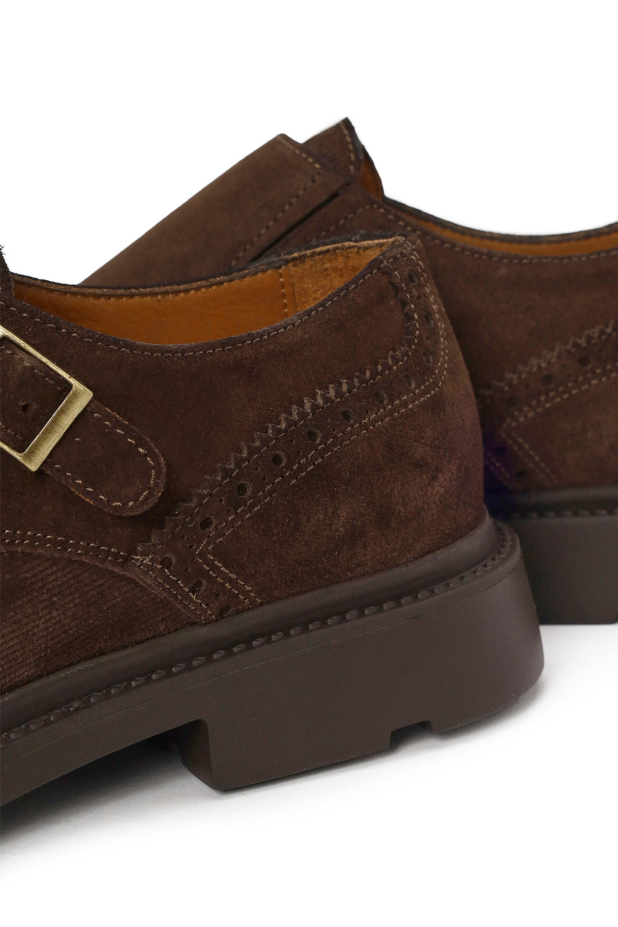 Male Brown Buckled Suede Casual Shoes