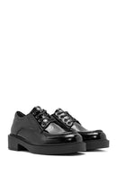 Women's Black Lace-Up Leather Oxford Shoes | Derimod