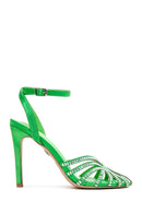 Women's Green Stone Thin Heel Sandals | Derimod