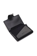 Men's Black Mechanical Card Holder | Derimod