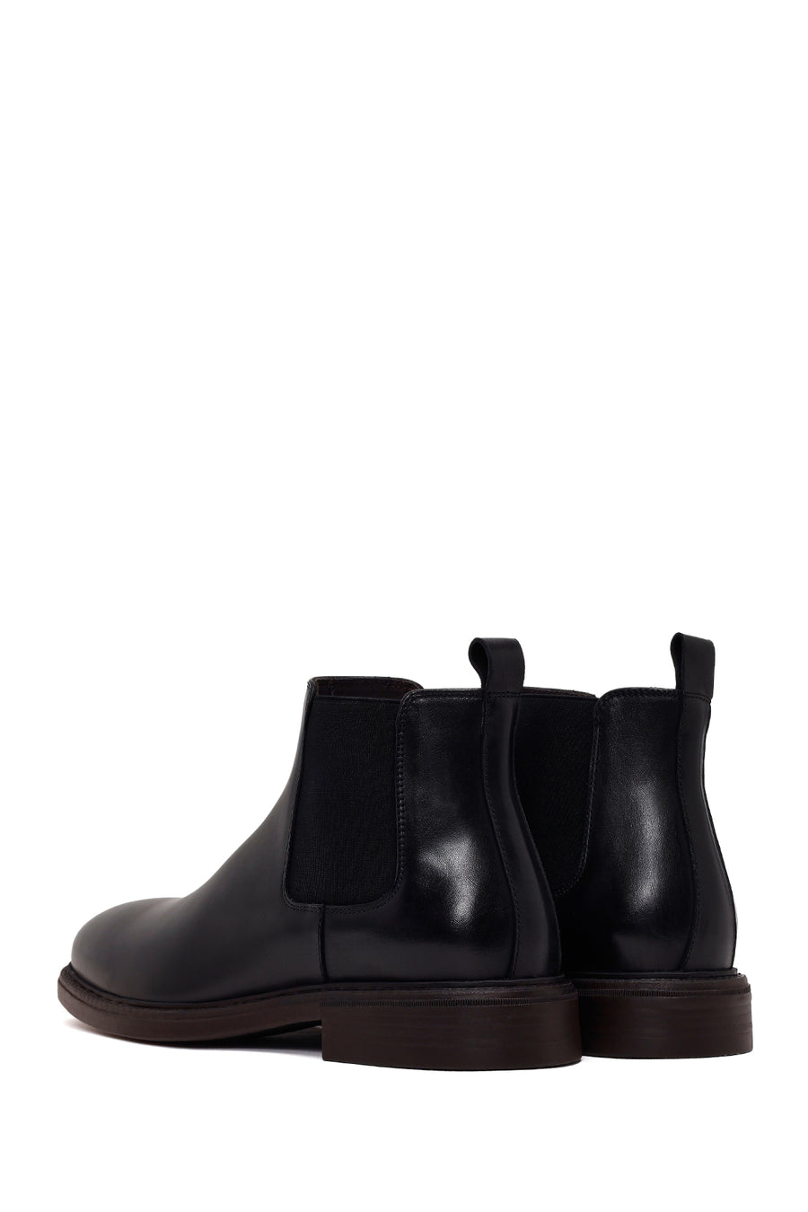 Male Black Leather Casual Chelsea Boots