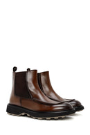 Men's Brown Leather Casual Chelsea Boots | Derimod