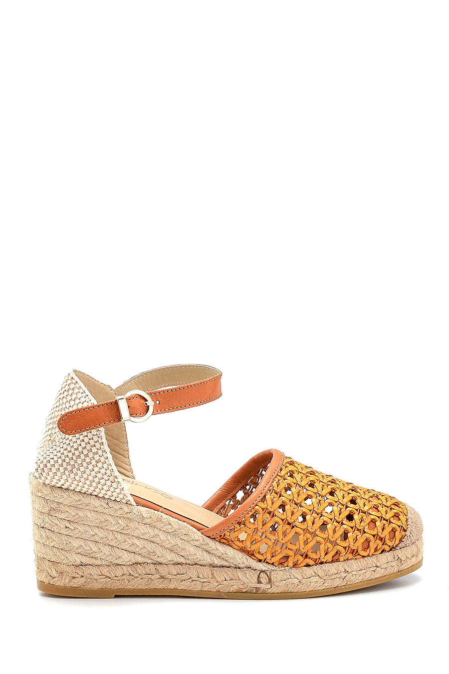 Kadın Deri Dolgu Topuklu Espadril 21SFD150329 | Derimod