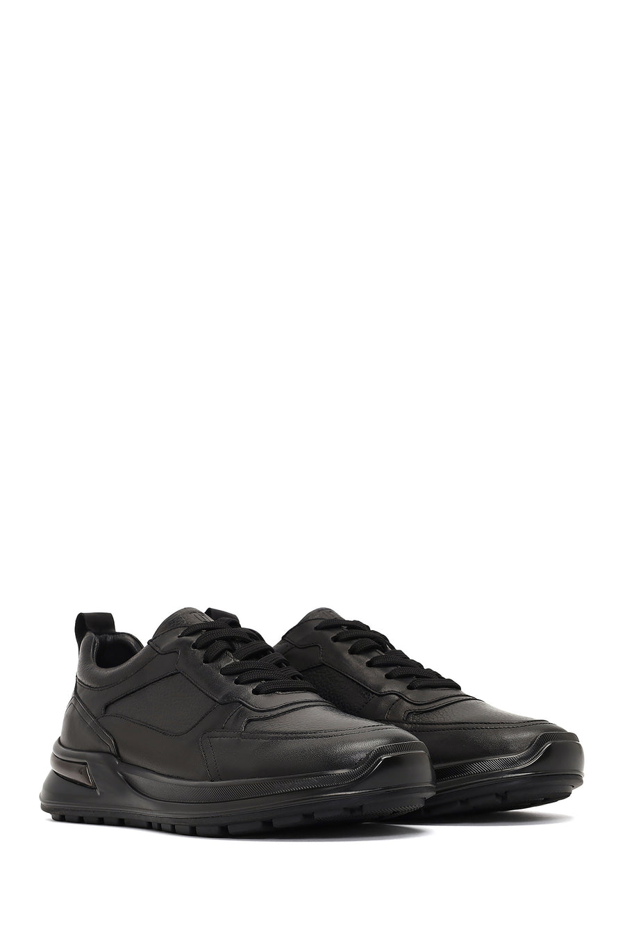 Male Black Lace-Up Leather Sneaker